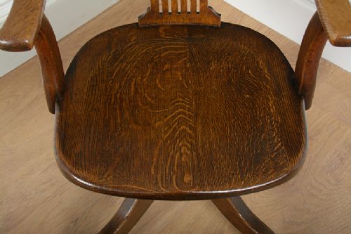 fig 3. Edwardian Oak Revolving Office Armchair (Circa 1900)