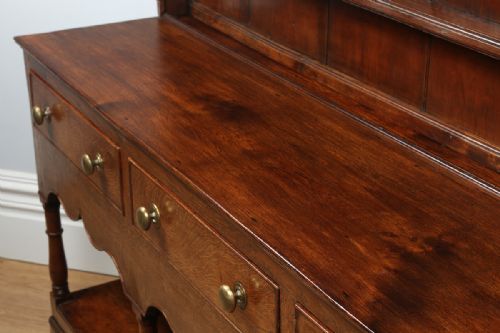 fig 3. Georgian Welsh Montgomeryshire Oak Farmhouse Potboard High Dresser Base & Rack (Circa 1780)