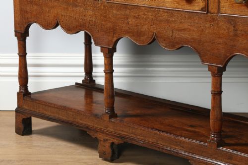 fig 2. Georgian Welsh Montgomeryshire Oak Farmhouse Potboard High Dresser Base & Rack (Circa 1780)