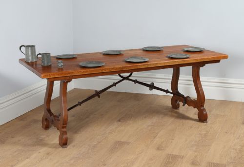 Spanish Basque Oak Refectory Dining Table (Circa 1920)