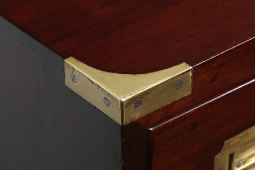 fig 3. Colonial Mahogany Campaign Secretaire Chest of Drawers (Circa 1860)