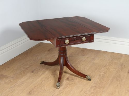 fig 1. Regency Cuban Mahogany Drop Leaf Pembroke Table (Circa 1820)