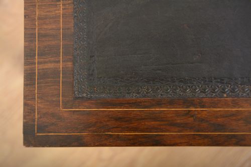 fig 5. Edwardian Rosewood Ladies Marquetry Inlaid Leather Worktable (Circa 1900)
