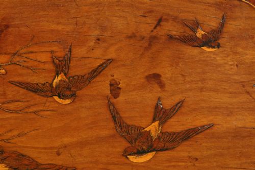 fig 5. Victorian Olive Wood Butlers Tray & Chess Board (Circa 1860)