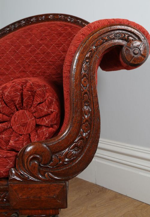fig 5. Victorian Oak Upholstered Chaise Longue (Circa 1840)