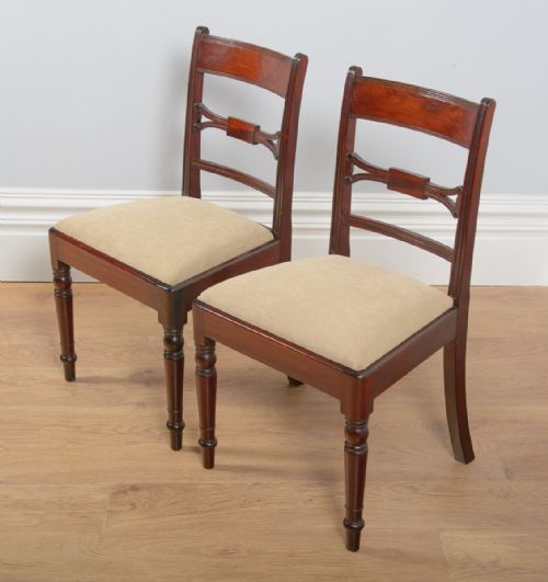 fig 2. Pair of Regency Mahogany Bar Back Dining Chairs (Circa 1815)