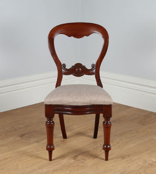 fig 4. Victorian Set of 10 Mahogany Balloon Back Dining Chairs (Circa 1860)