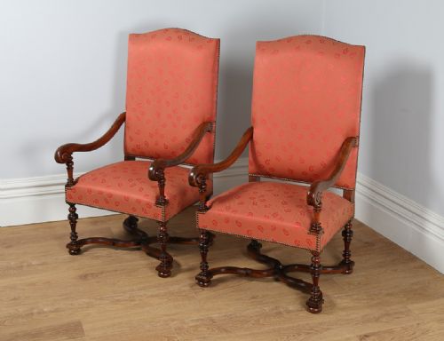 Pair of French Walnut Fauteuil Armchairs (Circa 1860)