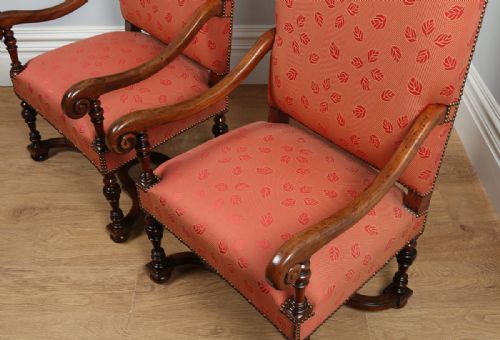 fig 4. Pair of French Walnut Fauteuil Armchairs (Circa 1860)