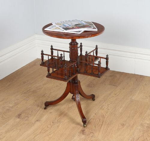 Edwardian Mahogany Revolving Circular Under Bookcase Table (Circa 1900)