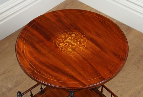 fig 2. Edwardian Mahogany Revolving Circular Under Bookcase Table (Circa 1900)