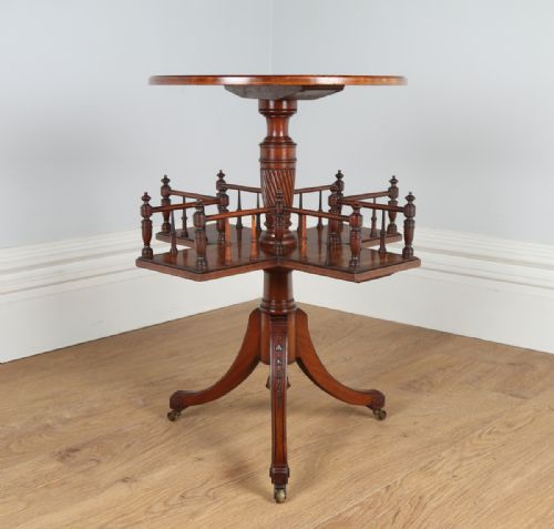 fig 4. Edwardian Mahogany Revolving Circular Under Bookcase Table (Circa 1900)