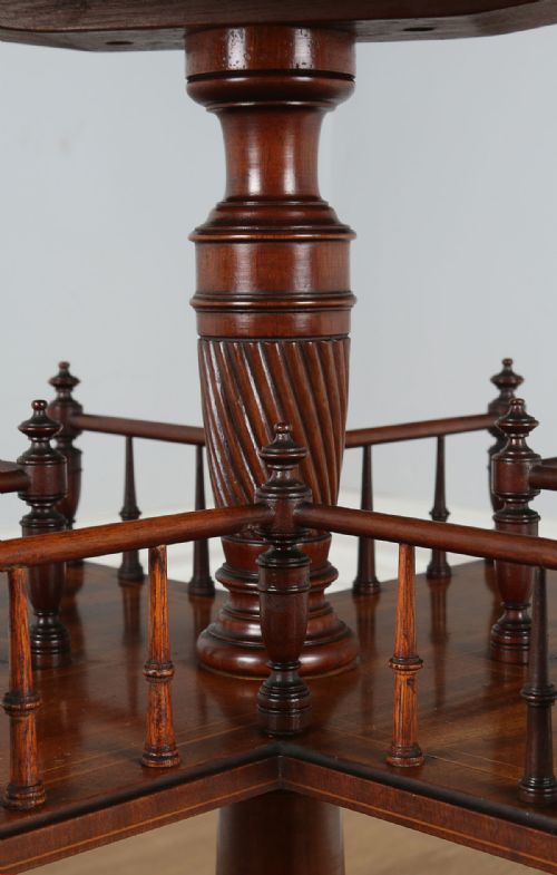 fig 5. Edwardian Mahogany Revolving Circular Under Bookcase Table (Circa 1900)