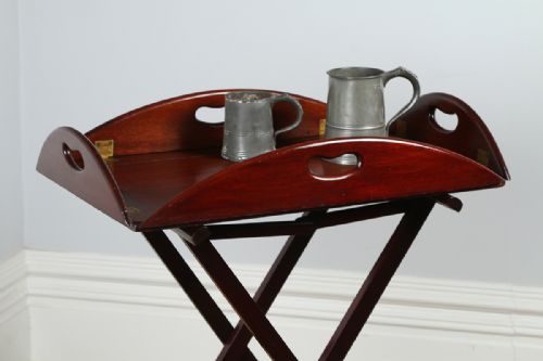 fig 1. Victorian Mahogany Butlers Tray & Stand (Circa 1870)