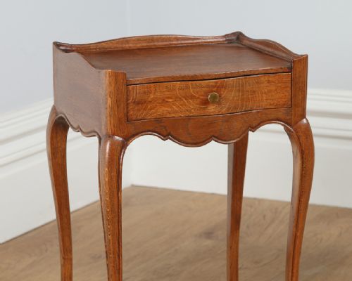 fig 1. Pair of French Louis XV1 Revival Oak Bedside Cabinets