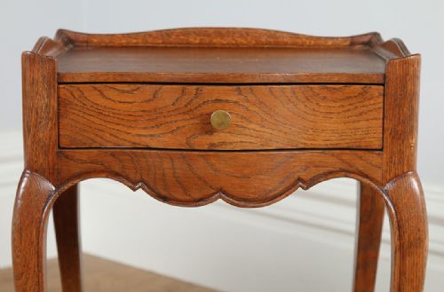 fig 3. Pair of French Louis XV1 Revival Oak Bedside Cabinets