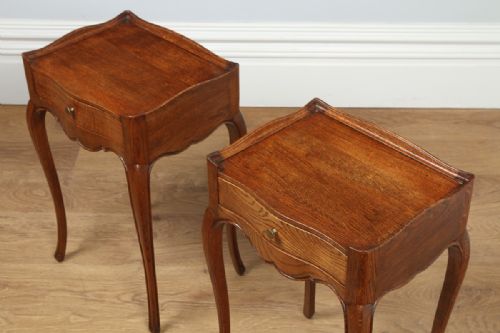fig 8. Pair of French Louis XV1 Revival Oak Bedside Cabinets