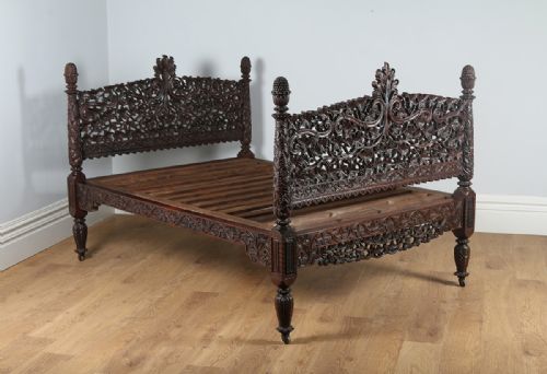 fig 2. Colonial Ceylonese Carved Rosewood Bed (Circa 1850)