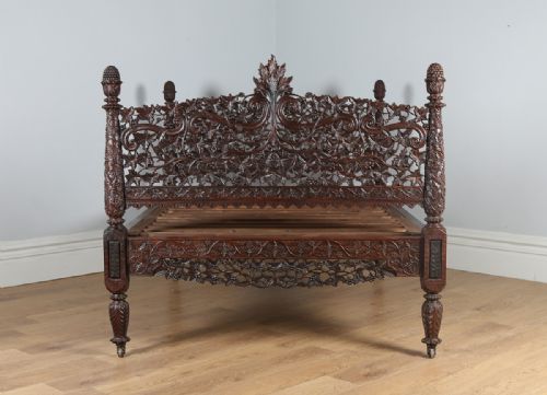 fig 3. Colonial Ceylonese Carved Rosewood Bed (Circa 1850)