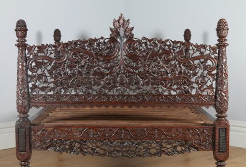 fig 4. Colonial Ceylonese Carved Rosewood Bed (Circa 1850)