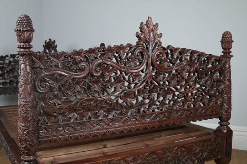 fig 5. Colonial Ceylonese Carved Rosewood Bed (Circa 1850)