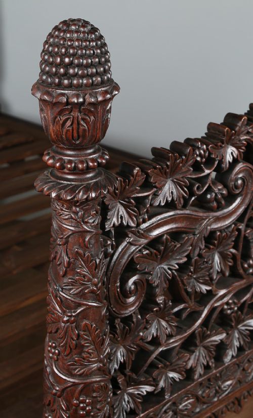 fig 6. Colonial Ceylonese Carved Rosewood Bed (Circa 1850)