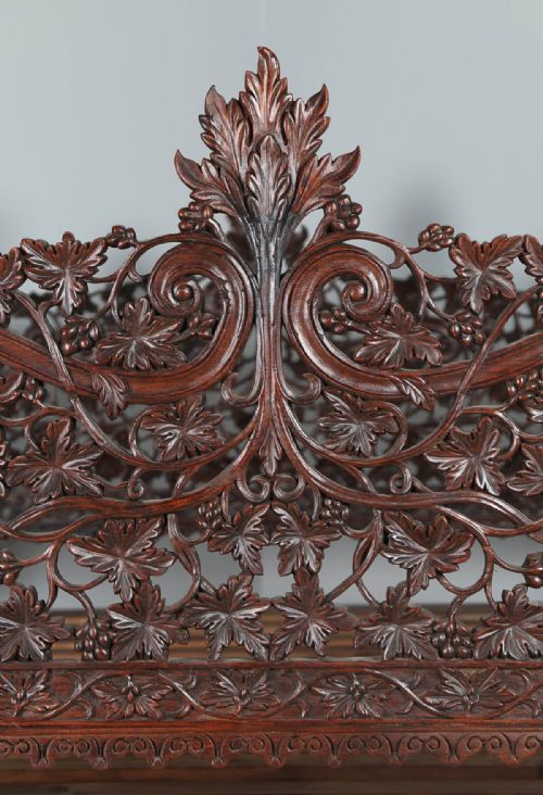 fig 7. Colonial Ceylonese Carved Rosewood Bed (Circa 1850)