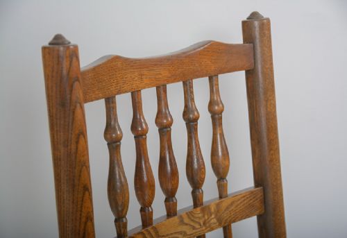 fig 7. Set of 4 Ash & Elm Spindle Back Country Farmhouse Dining Chairs (Circa 1900)