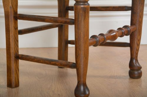 fig 8. Set of 4 Ash & Elm Spindle Back Country Farmhouse Dining Chairs (Circa 1900)