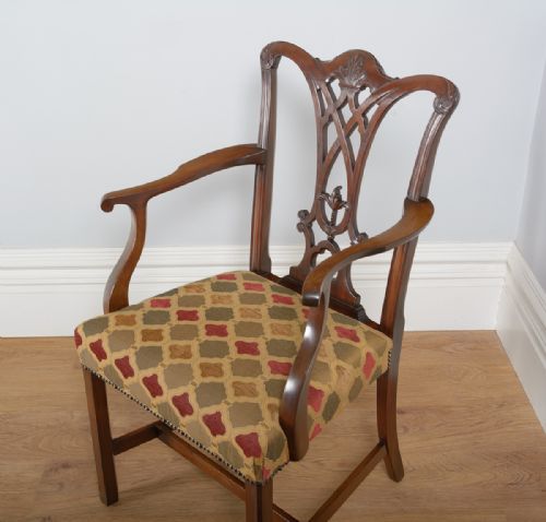 fig 2. Chippendale Style Carved Mahogany Elbow Armchair (Circa 1890)