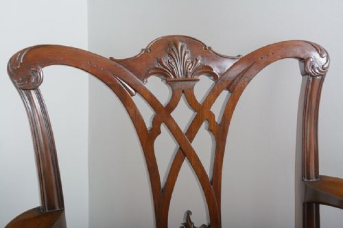fig 4. Chippendale Style Carved Mahogany Elbow Armchair (Circa 1890)