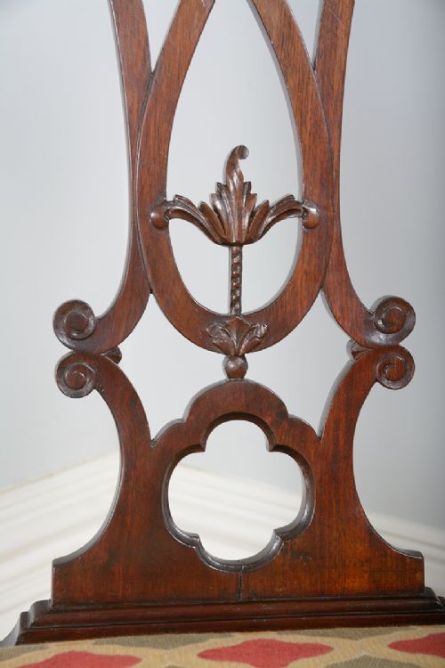 fig 6. Chippendale Style Carved Mahogany Elbow Armchair (Circa 1890)