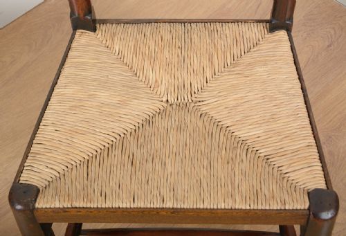 fig 6. Pair of Full Age Elm Spindle Back Country Farmhouse Kitchen Chairs (Circa 1850)