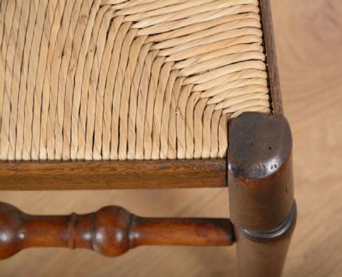 fig 7. Pair of Full Age Elm Spindle Back Country Farmhouse Kitchen Chairs (Circa 1850)