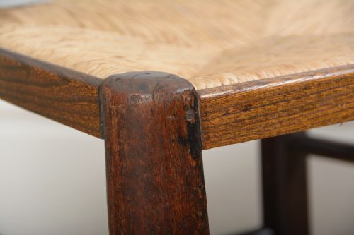 fig 8. Pair of Full Age Elm Spindle Back Country Farmhouse Kitchen Chairs (Circa 1850)
