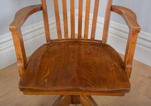 fig 1. Edwardian Oak Revolving Office Armchair (Circa 1910)