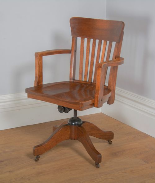 fig 8. Edwardian Oak Revolving Office Armchair (Circa 1910)