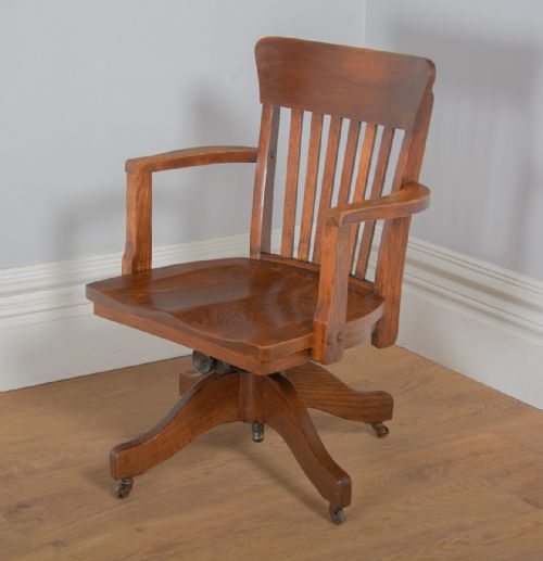 fig 9. Edwardian Oak Revolving Office Armchair (Circa 1910)
