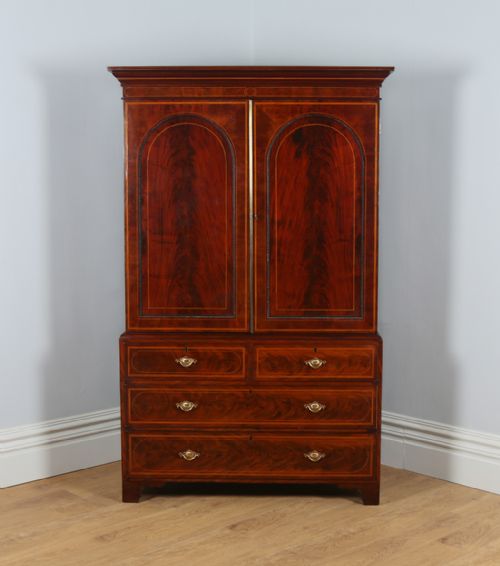 William IV Scottish Flame Mahogany Linen Press (Circa 1835)