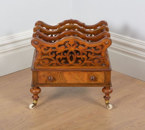 fig 1. Victorian Carved Burr Walnut Canterbury (Circa 1850)