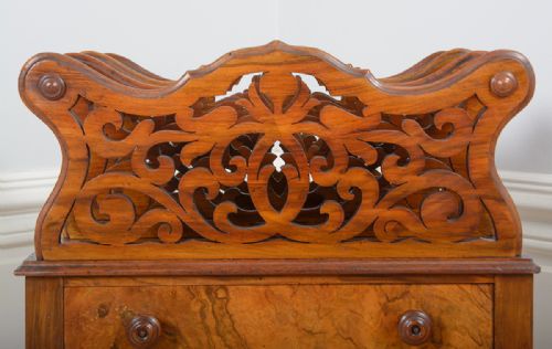 fig 2. Victorian Carved Burr Walnut Canterbury (Circa 1850)