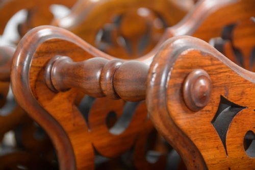 fig 5. Victorian Carved Burr Walnut Canterbury (Circa 1850)