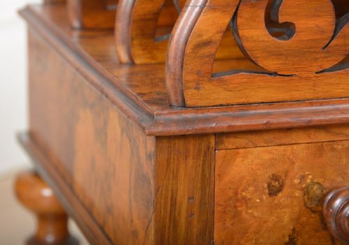 fig 6. Victorian Carved Burr Walnut Canterbury (Circa 1850)