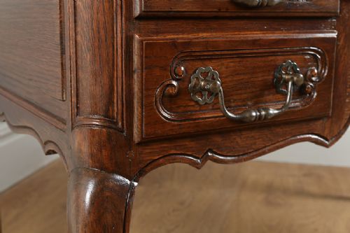 fig 5. French Oak & Green Leather Freestanding Bureau Plat Desk (Circa 1890)