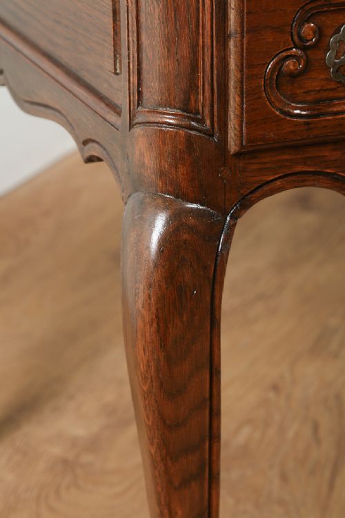 fig 7. French Oak & Green Leather Freestanding Bureau Plat Desk (Circa 1890)