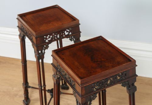 fig 2. Pair of Mahogany Chippendale Style Torchere Stands (c.1900)