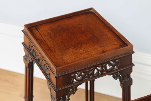 fig 4. Pair of Mahogany Chippendale Style Torchere Stands (c.1900)
