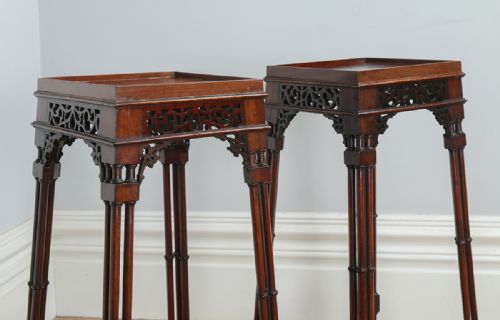 fig 5. Pair of Mahogany Chippendale Style Torchere Stands (c.1900)