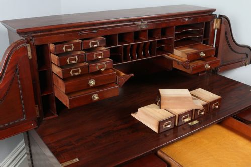 fig 7. Victorian Mahogany Roll Top Derby Pedestal Desk (Circa 1890)