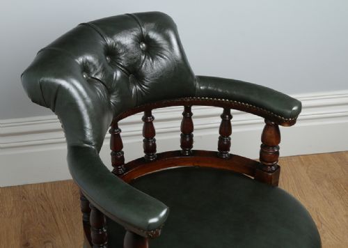 fig 2. Victorian Mahogany & Leather Revolving Captains Office Desk Armchair (Circa 1870)
